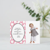Cute Pink White Grey Birthday Bedankt Briefkaart (Staand voorkant)