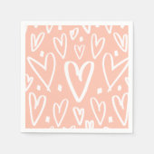 Cute Pink White Heart Pattern Servet (Voorkant)