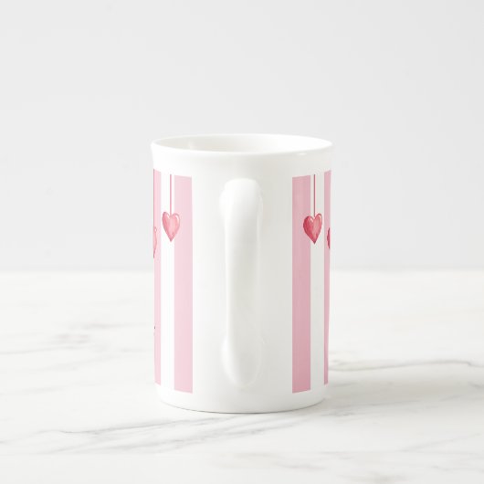 Cute Pink White Heart Valentijnsdag Specialty Mok (Achterkant)