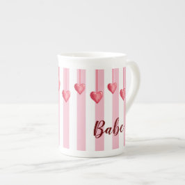Cute Pink White Heart Valentijnsdag Specialty Mok