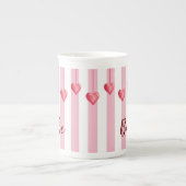 Cute Pink White Heart Valentijnsdag Specialty Mok (Voorkant)