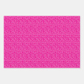 Cute Pink & White Hearts & Stripes Valentijnsdag Inpakpapier Vel (Voorkant 3)