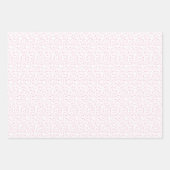 Cute Pink & White Hearts & Stripes Valentijnsdag Inpakpapier Vel (Voorkant 2)