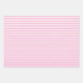 Cute Pink & White Hearts & Stripes Valentijnsdag Inpakpapier Vel (Voorkant)