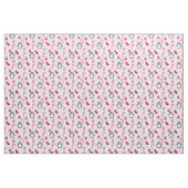 Cute Pink & White Kerstpatroon met pinguïns Stof (Yard (91,4 cm))
