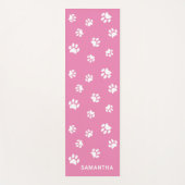 Cute Pink White Paw Prins Custom Yogamat (Voorkant)