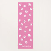 Cute Pink White Paw Prins Custom Yogamat (Achterkant)
