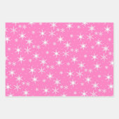 Cute Pink White Snowflake Patroon Xmas Inpakpapier Vel (Voorkant)
