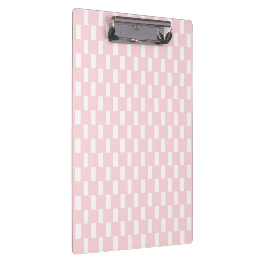 Cute Pink & White Square Clipboard Klembord (Rechts)