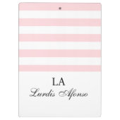 Cute Pink & White Stripe Clipboard  Klembord (Achterkant)