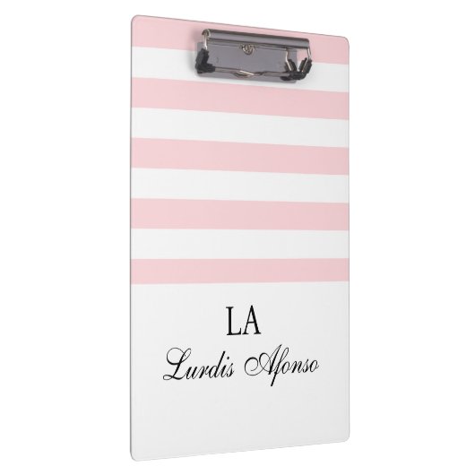 Cute Pink & White Stripe Clipboard  Klembord (Rechts)