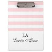 Cute Pink & White Stripe Clipboard  Klembord (Voorkant)