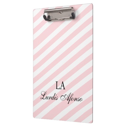 Cute Pink & White Stripe Clipboard  Klembord (Links)