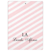 Cute Pink & White Stripe Clipboard  Klembord (Achterkant)