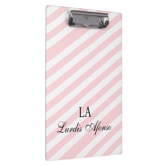 Cute Pink & White Stripe Clipboard  Klembord (Rechts)