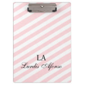 Cute Pink & White Stripe Clipboard  Klembord (Voorkant)