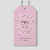 Cute Pink Willow Happy Pasen Cadeaulabel
