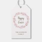 Cute Pink Willow Happy Pasen Cadeaulabel