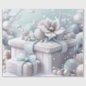 Cute Pink  Winter Birthday Cadeaupapier (Vlak)