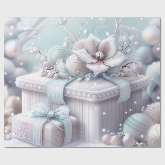 Cute Pink  Winter Birthday Cadeaupapier (Vlak)