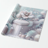 Cute Pink  Winter Birthday Cadeaupapier (Uitgerold)