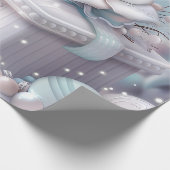 Cute Pink  Winter Birthday Cadeaupapier (Hoek)