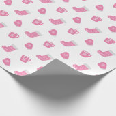 Cute Pink Winter Kerstpatroon Cadeaupapier (Hoek)