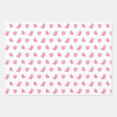 Cute Pink Winter Kerstpatroon Inpakpapier Vel (Voorkant 3)