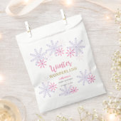 Cute Pink Winter Wonderland Baby shower Snowflakes Bedankzakje (Geknipt)