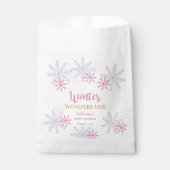 Cute Pink Winter Wonderland Baby shower Snowflakes Bedankzakje (Voorkant)