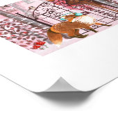 Cute Pink Winter Woodland Animals Holiday Poster (Hoek)