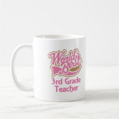 Cute Pink Worlds Best 3rd Grade Teacher Koffiemok (Links)