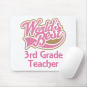 Cute Pink Worlds Best 3rd Grade Teacher Muismat (Met muis)