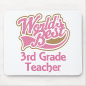 Cute Pink Worlds Best 3rd Grade Teacher Muismat (Voorkant)