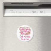 Cute Pink Worlds Best 5th Grade Teacher Magneet (Insitu (Vaatwasser))