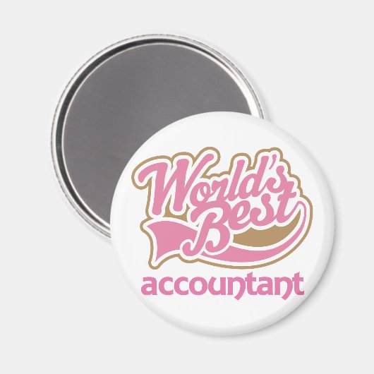 Cute Pink Worlds Best Accountant Magneet (Voorkant / Achterkant)