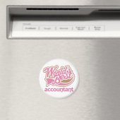 Cute Pink Worlds Best Accountant Magneet (Insitu (Vaatwasser))