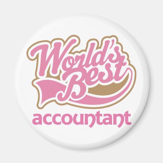 Cute Pink Worlds Best Accountant Magneet (Voorkant)