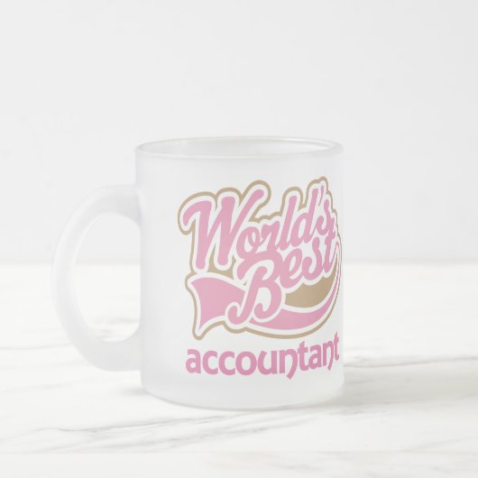 Cute Pink Worlds Best Accountant Matglas Koffiemok (Links)