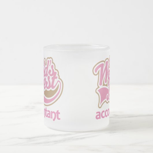 Cute Pink Worlds Best Accountant Matglas Koffiemok (Center)