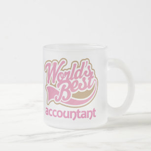 Cute Pink Worlds Best Accountant Matglas Koffiemok