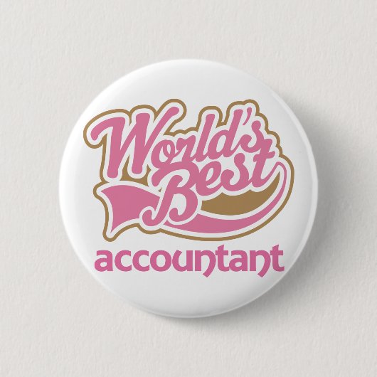Cute Pink Worlds Best Accountant Ronde Button 5,7 Cm (Voorkant)