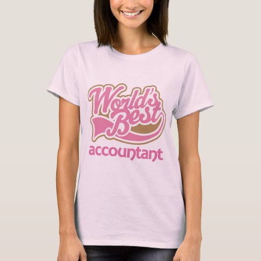 Cute Pink Worlds Best Accountant T-shirt (Voorkant)