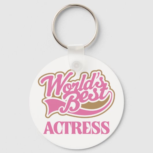 Cute Pink Worlds Best Actress Sleutelhanger (Voorkant)