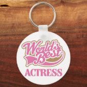 Cute Pink Worlds Best Actress Sleutelhanger (Voorkant)