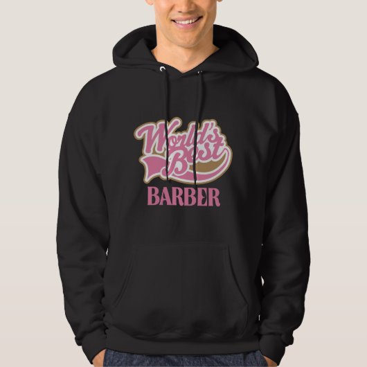 Cute Pink Worlds Best Barber Hoodie (Voorkant)