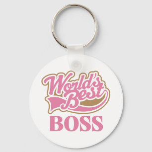 Cute Pink Worlds Best Boss Sleutelhanger