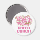 Cute Pink Worlds Best Cheer Coach Magneet (Voorkant / Achterkant)