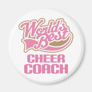 Cute Pink Worlds Best Cheer Coach Magneet