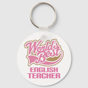 Cute Pink Worlds Best English Teacher Sleutelhanger